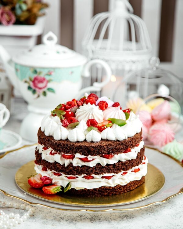 cake, chocolate, pastry, bake, cherries, confectionery, sweet, food