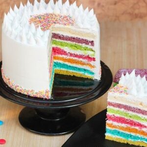 Confetti Rainbow Tower Cake