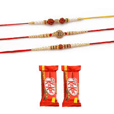 Rudraksh Rakhi with Kit Kat