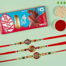 Trio Rakhi With Chocolate