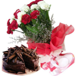 Carnation and Chocolate Cake