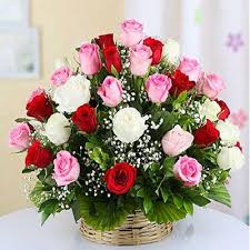Mix Roses Basket Arrangement
