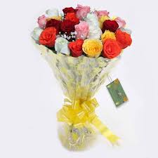 Mixed Coloured Bunch of  Roses