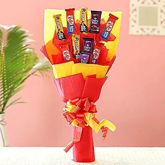 assorted chocolate bouquet gift for love