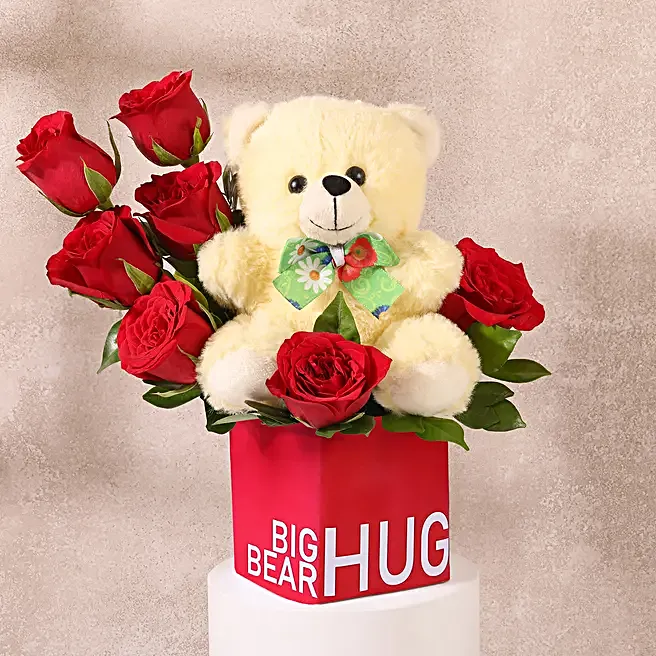 Big Bear Hug Rosy Vase