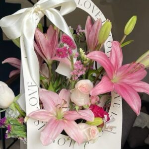 Lilies N Roses Bag Bouquet