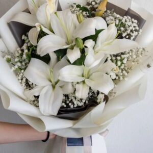 Serene White Lilies Bouquet