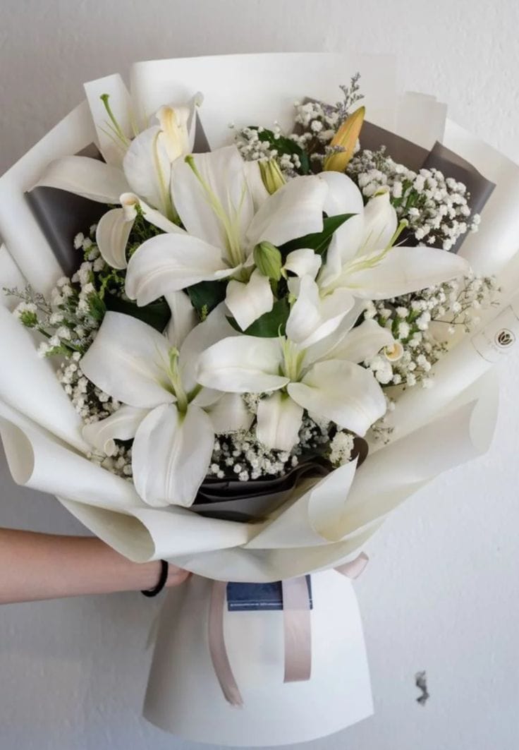 Serene White Lilies Bouquet