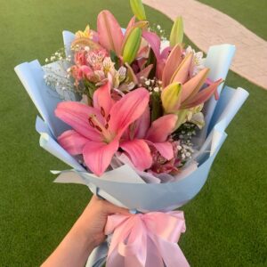 Pink Asiatic Lilies Bouquet