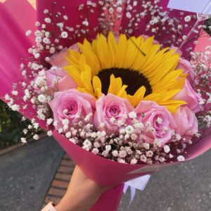Sunshine Blush Sunflower Bouquet