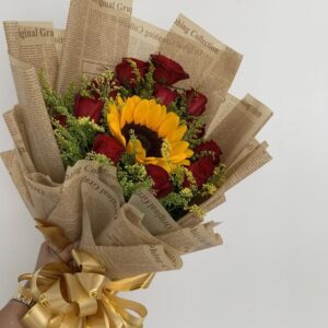 Sunflower And Rose Harmony